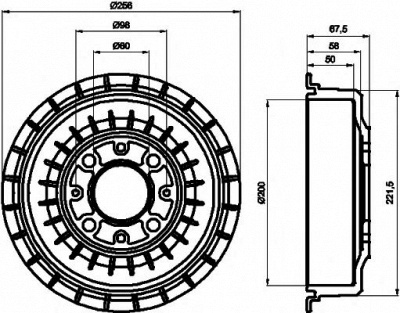HELLA PAGID 8dt355302271 -  Тормозной барабан